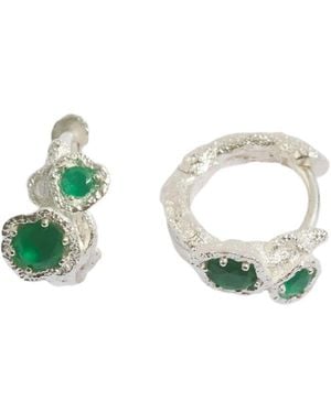 Claire Hill Designs Chalcedony Twisted Branch Huggies - Green