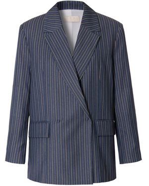 AGGI by HALEWSKI Martina Infinity Double Breasted Oversized Blazer - Blue