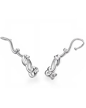 Gold & Honey Abstract Swirl Ear Climbers - Metallic