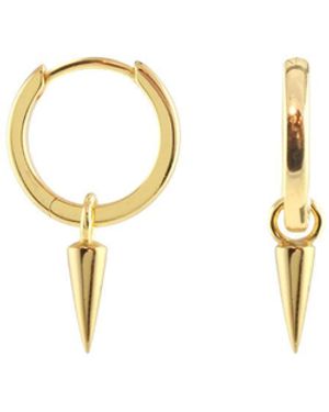 Kris Nations Spike Hoop Earrings Vermeil - Metallic