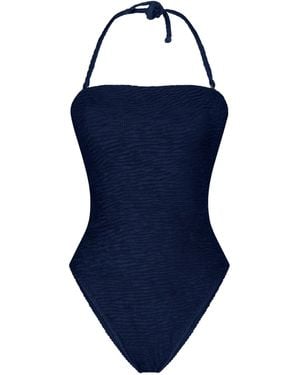 Maison Tangerine Marbella Deep Crinkle Swimsuit - Blue