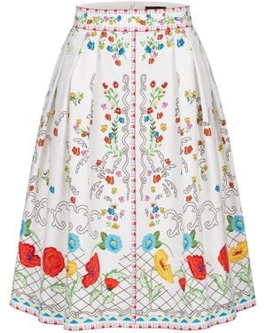 Marianna Déri Midi Skirt With Floral Print - Red