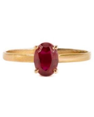 Marteliè Ring With Oval-Cut Synthetic Ruby - Pink