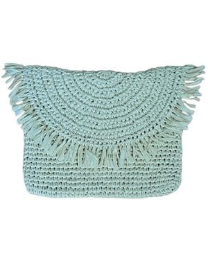 Springmoonatelier Neutrals Handmade Raffia Mini Bag – Cream - Blue