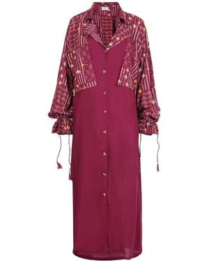 Maison Qala Cascade Dress - Red