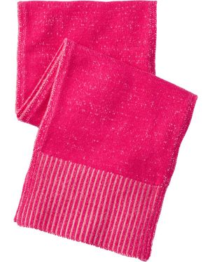 Salts Cashmere Knitted Scarf With Rib Trim - Pink