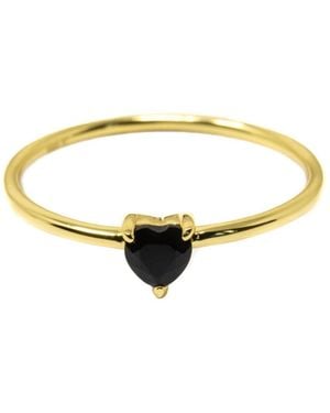 NASI SILVER Yours Heart Ring- Onyx - Yellow