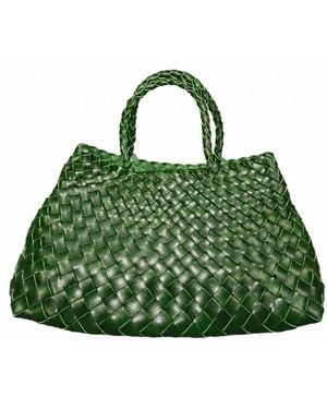 Rimini Woven Vegan Leather Tote 'Elisabetta' - Green