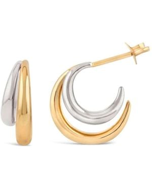 Dinny Hall Toro Mixed Metal Double Hoops - Metallic