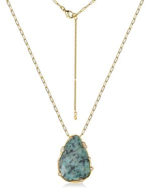 Rare Matters Jewelry Organic African Teardrop Necklace - Metallic