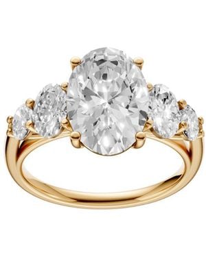 Aya Fine Jewelry 4 Carat Oval Lab Grown Diamond Five Stone Engagement Ring - White