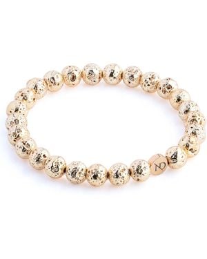 N'damus London Lava Stone Bracelet With Button - Metallic
