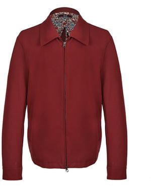 DAVID WEJ Ashford Relaxed Aviator Jacket - Red