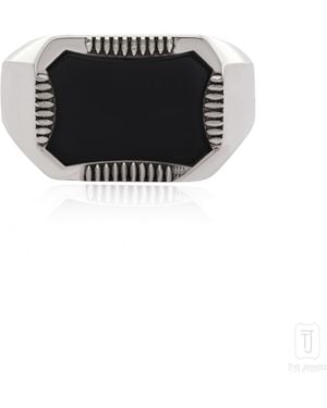 The Jewelz Pulse Onyx Signet Ring For - Black