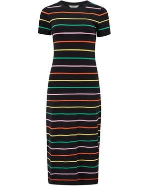 Sugarhill Monique Jersey Midi Dress, Citrus Stripes - Black