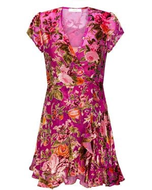 Introvertie VIENNA Alice Lady Rose Silk Wrap Dress Mini - Pink