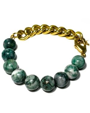 Rachel Nathan Remix: Pyrite Jade Bracelet - Green