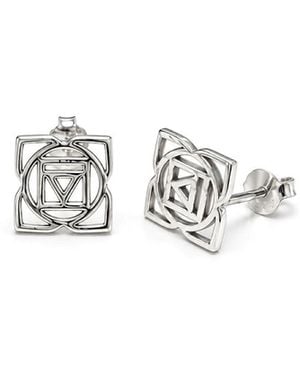 The Jewellery Store London Root/Muladhara Chakra Studs - White