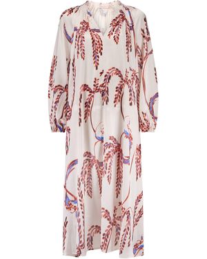 Traffic People Birds Of A Feather Cream And Long Sleeve Relaxed Milo Dress - Pink
