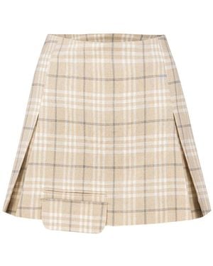 Pcfg Neutrals Free Heaven Pleated Mini Skirt - Natural