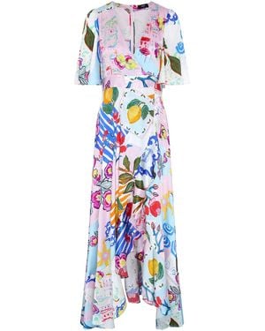 Jessica Russell Flint Faux Wrap Maxi Dress - White