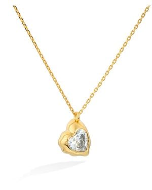 Shabella Nyc Drip Heart Necklace - Metallic