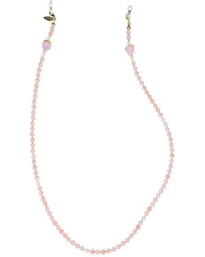 Farra Bamboo Coral With Heart Eye Glasses Chain - Metallic