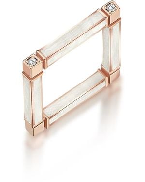 C|Nd|N by Candan Balto Megaron Square & Enamel Ring - White