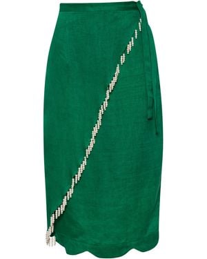 Carolina Benoit Ava Pearled Skirt - Green