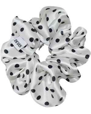 Sylk And Polka Dot Silk Scrunchie - Metallic