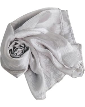 Silk and Bears Silk Scarf – Hand-Dyed Mulberry Silk Shawl, Wedding & Evening Wrap - Grey