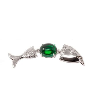 NASI SILVER Swimming Fish Neshama Pendant- Spinel - Green