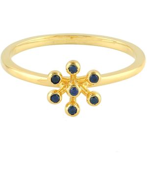 Artisan 14K Sapphire Starburst Ring - Metallic