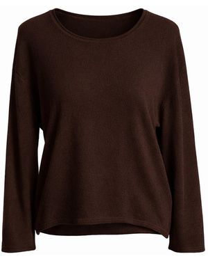 Fiora Muse Relaxed Wide Sleeve Cashmere Jumper - Brown