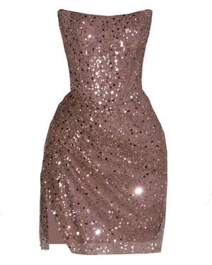 Angelika Jozefczyk Neutrals Stella Mini Party Dress Mocha Muse - Brown