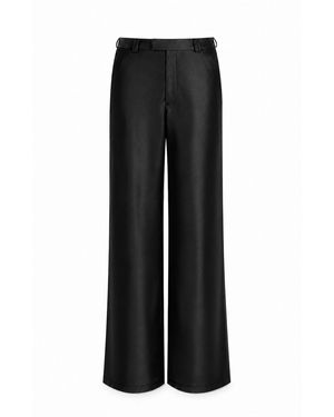 Gunda Hafner Ltd Cotton Elastane Mid Rise Straight Cut Trousers - Black