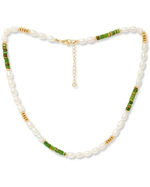 Pearls of the Orient Online Nova Oval Cultured Freshwater Pearls Necklace With Jasper & Beads - Metallic