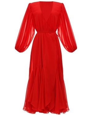 KÂfemme Chiffon Layered Boho Long Sleeve Dress