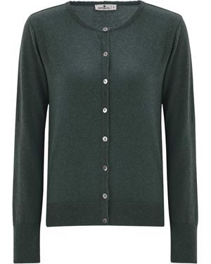 Peraluna Classic Basic O-Neck Knitwear Cardigan - Green