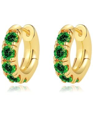 Classicharms Daniela Huggie Hoop Emerald Zirconia Earrings - Green