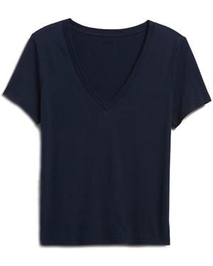 Earth Body Theory Drop V-Neck Modal Tee - Blue