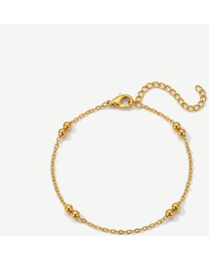Elk & Bloom 14K Double Beaded Satellite Chain Bracelet - White