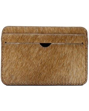 godi. Hair-On Hide Leather Cardholder – Slim Cowhide Wallet - Natural