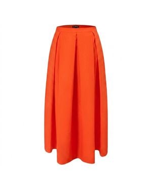 Smart and Joy Floral-Print Flared Midi Skirt - Orange