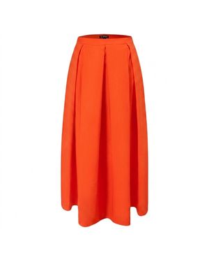 Smart and Joy Floral-Print Flared Midi Skirt - Orange