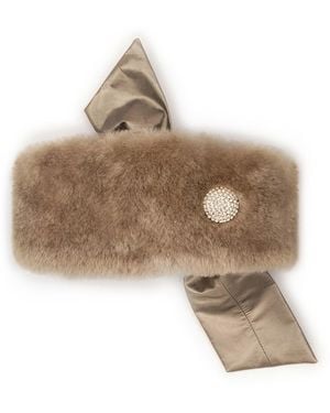 Victoria Slavinskaia Shining Shearling Headband - Natural