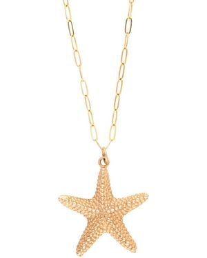 Oana Savu Chic Summer Sea Star Pendant Golden Chain Necklace - Metallic