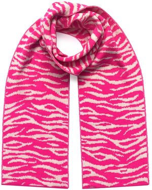 INGMARSON Tiger Wool & Cashmere Scarf Hot - Pink