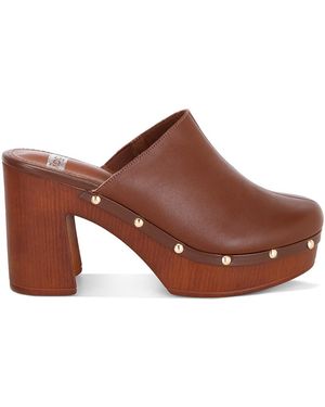Rag & Co Benji Recycled Leather Clogs - Brown