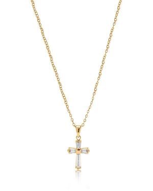 VIEA Iris Cross Dainty Pendant Necklace - Metallic